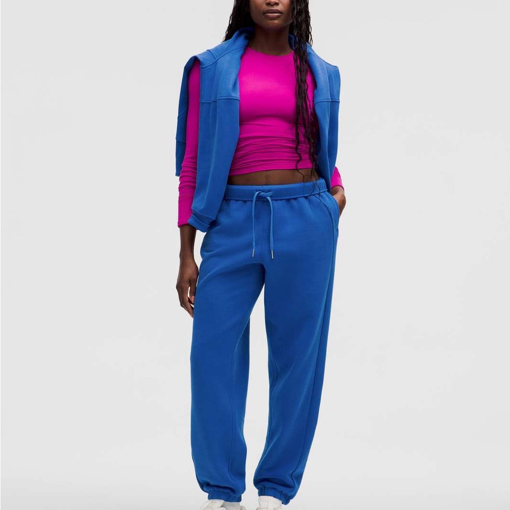 Lululemon Blue Scuba Mid Rise Sweatpants